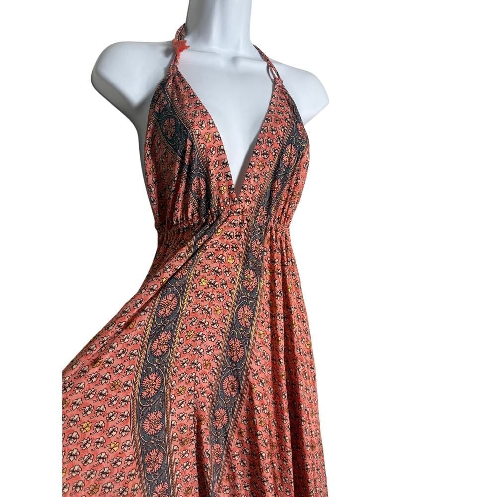 Karma Highway Penn Boho Pink Halter Backless Dress O/S - Picture 4 of 8